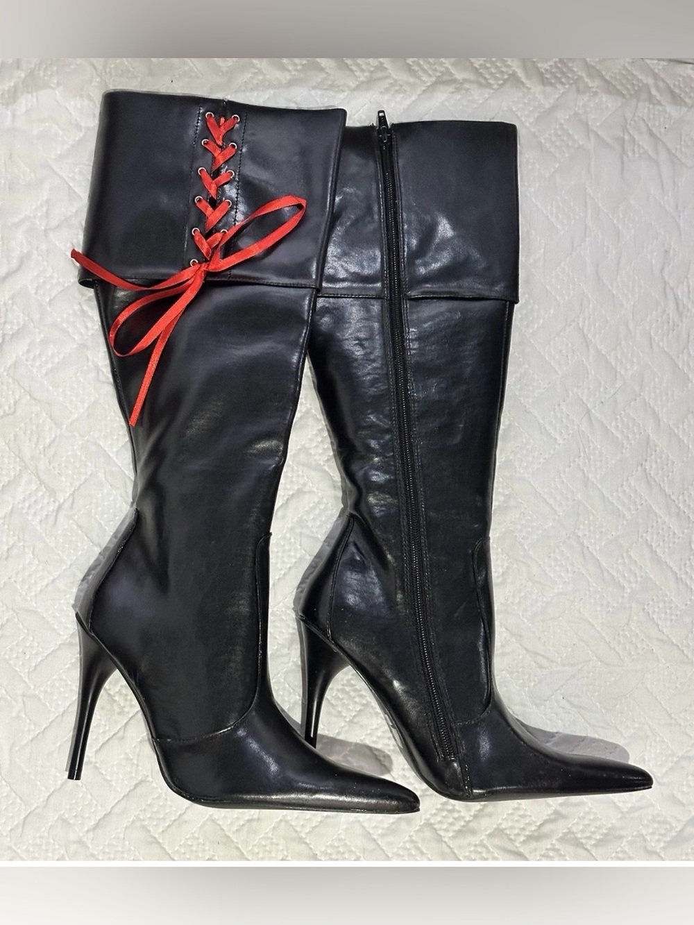 Ellie 4" Heel Knee High Boots Adult Women Shoes Halloween 435-PENN Black Size 8